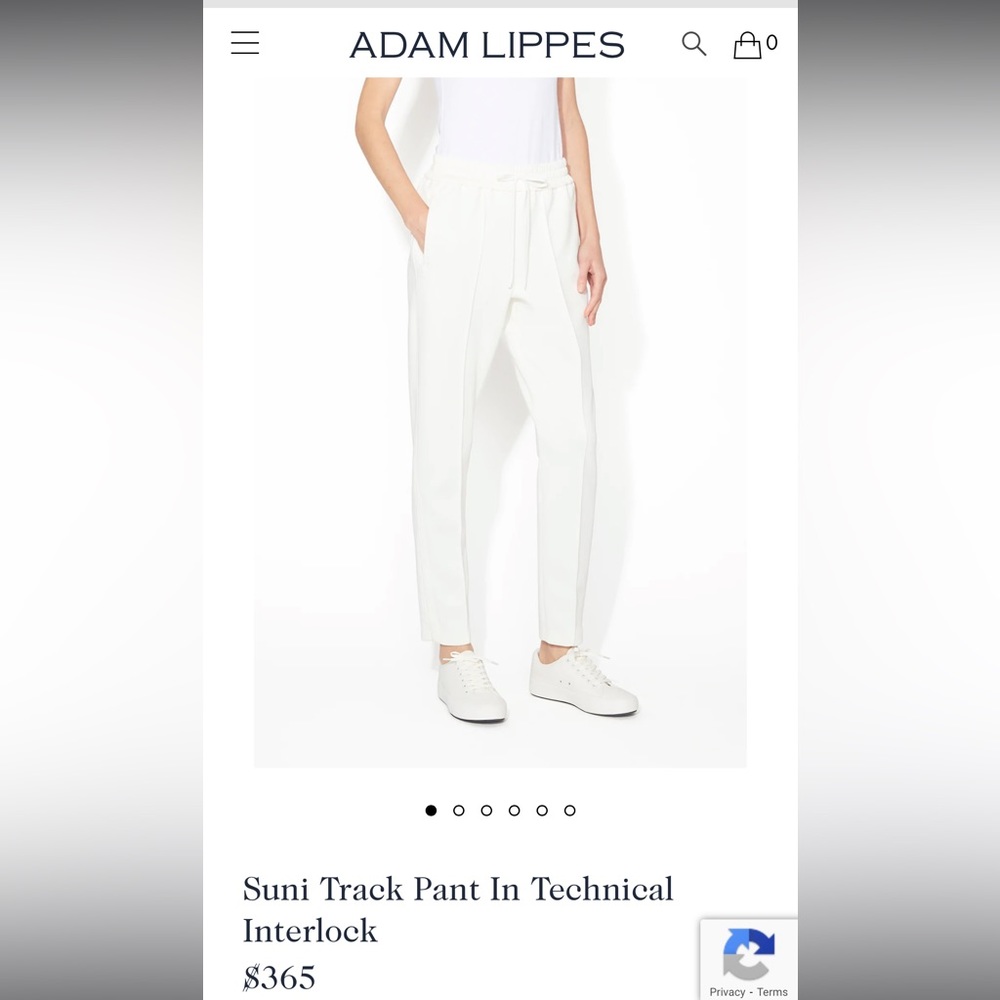 White Adam Lippes Franger Suni track pant